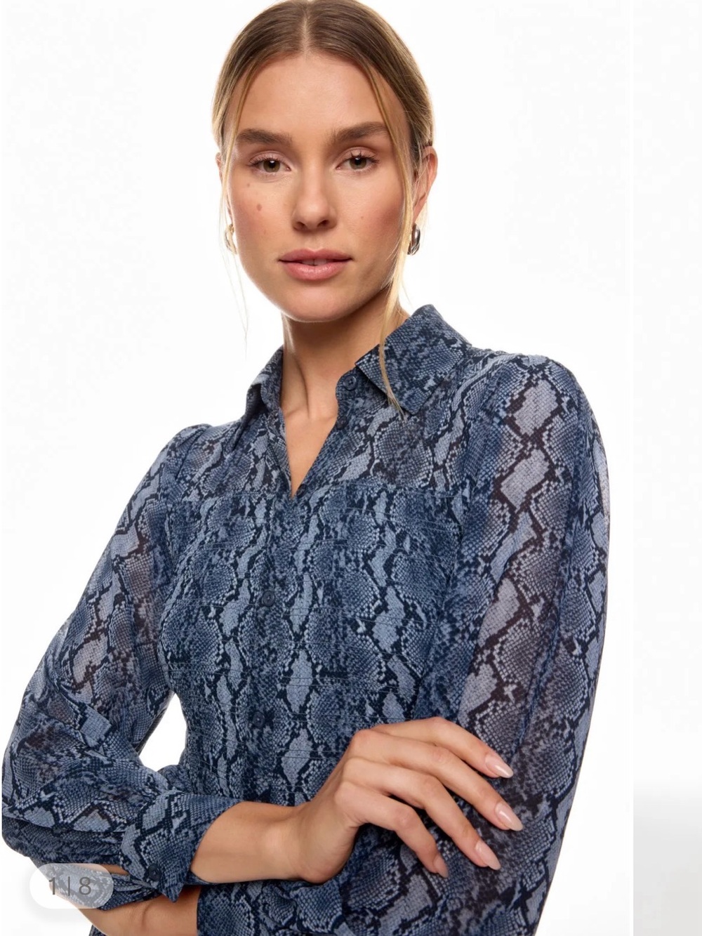 MICHAEL Michael Kors Blue Snake-Print Midi Dress XL